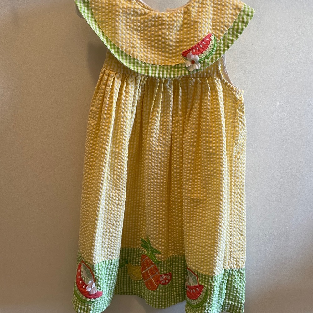 GOOD LAD Yellow and Green Seersucker Dress